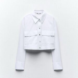 Zara Crop Poplin Shirt